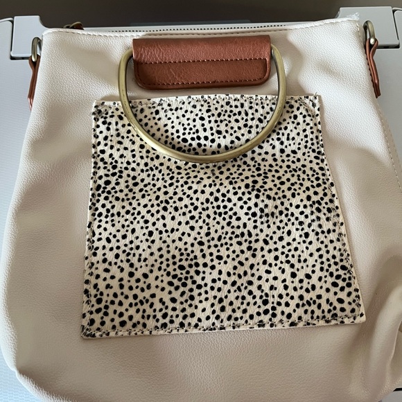 Altar'd State Cream and Tan Bag with Spotted Design - Picture 1 of 3